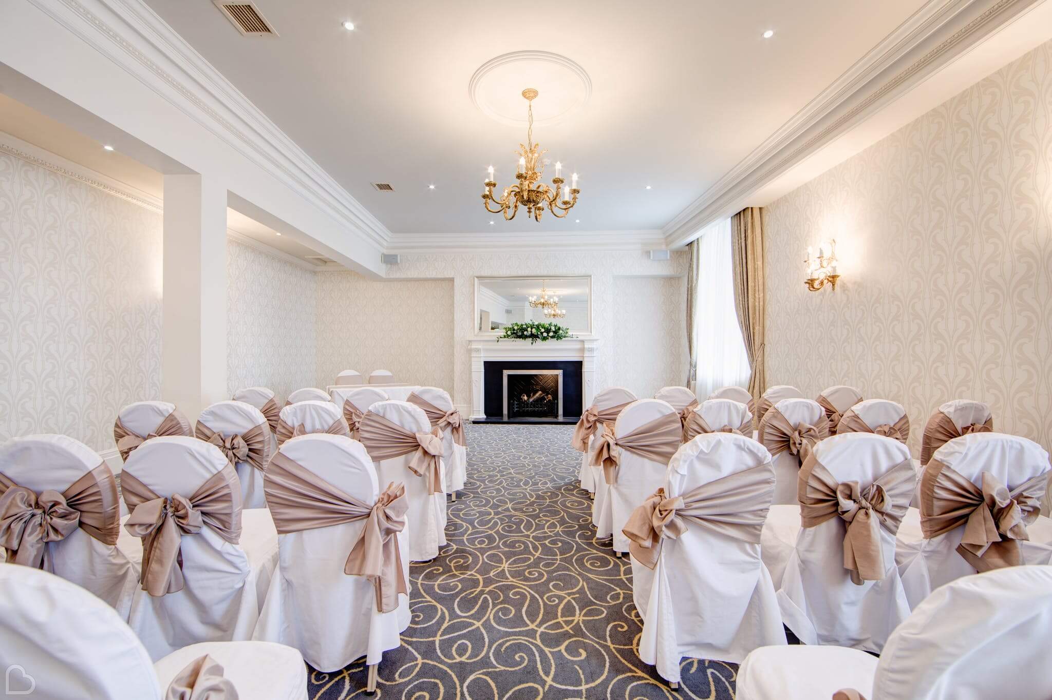 the grand hotel wedding venue ready for a wedding ceremony