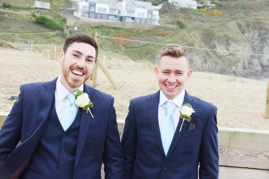 South West | Cornwall | Porthtowan | Autumn | Coastal | DIY | Blue | White | Bar | Real Wedding | Helen Court Photography #Bridebook #RealWedding #WeddingIdeas Bridebook.co.uk 