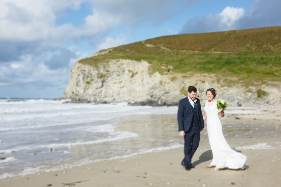 South West | Cornwall | Porthtowan | Autumn | Coastal | DIY | Blue | White | Bar | Real Wedding | Helen Court Photography #Bridebook #RealWedding #WeddingIdeas Bridebook.co.uk 