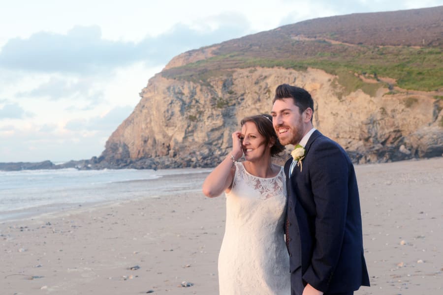 South West | Cornwall | Porthtowan | Autumn | Coastal | DIY | Blue | White | Bar | Real Wedding | Helen Court Photography #Bridebook #RealWedding #WeddingIdeas Bridebook.co.uk 