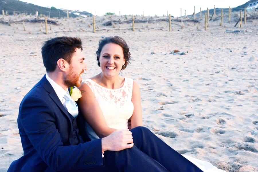 South West | Cornwall | Porthtowan | Autumn | Coastal | DIY | Blue | White | Bar | Real Wedding | Helen Court Photography #Bridebook #RealWedding #WeddingIdeas Bridebook.co.uk 