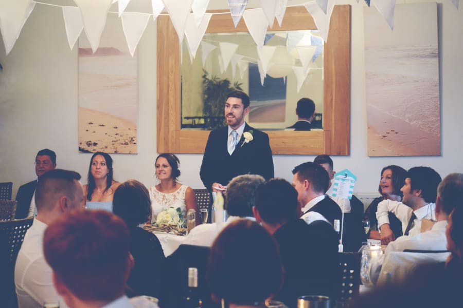 South West | Cornwall | Porthtowan | Autumn | Coastal | DIY | Blue | White | Bar | Real Wedding | Helen Court Photography #Bridebook #RealWedding #WeddingIdeas Bridebook.co.uk 