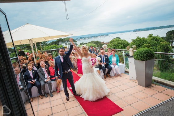 Harbour Heights Hotel outdoor wedding venue in Dorset