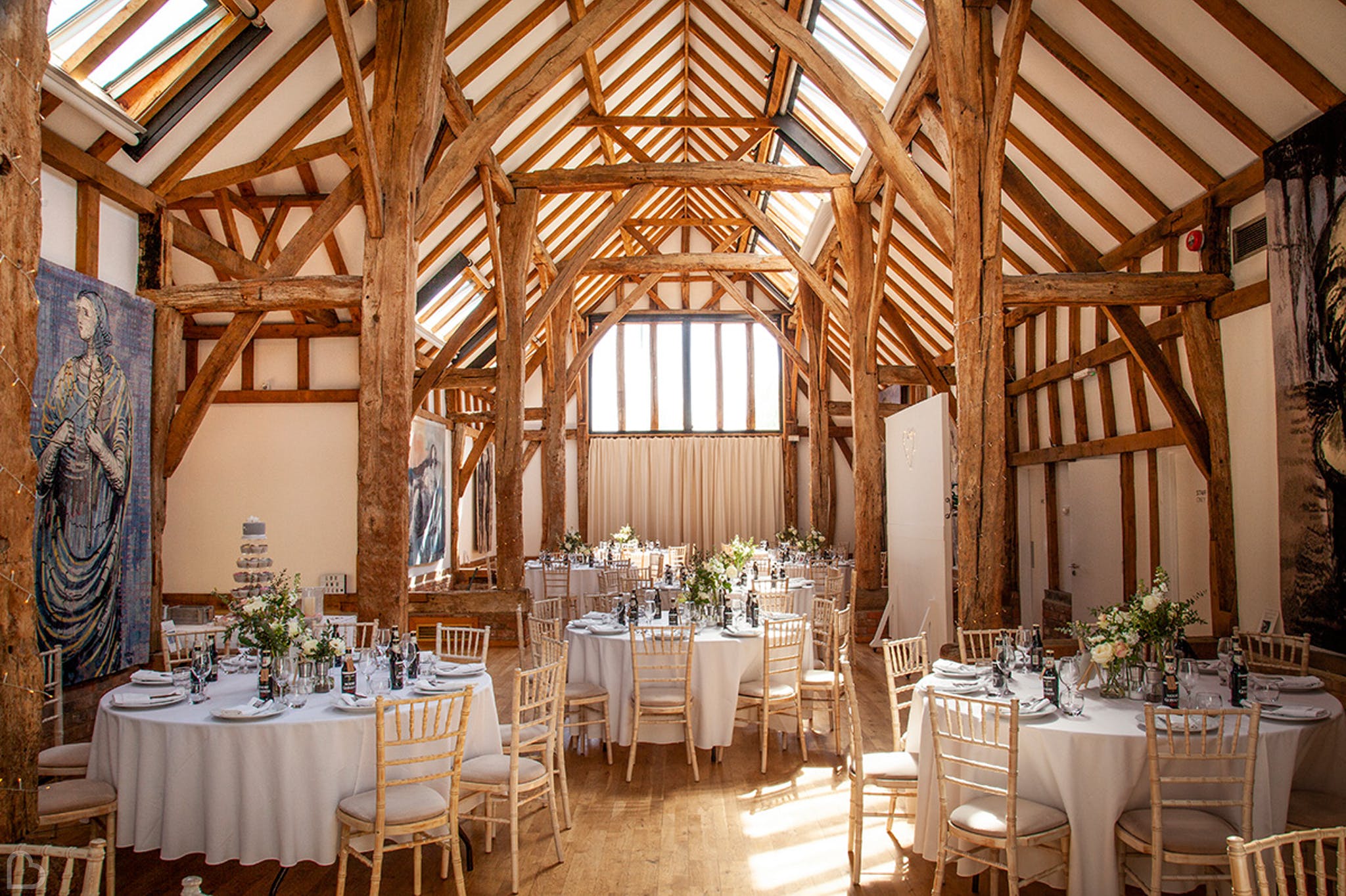 henry moore studios garden wedding venue ready for wedding, this is a barn wedding venue in essex, uk