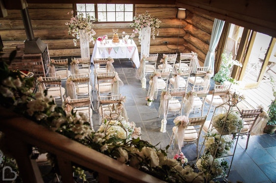  Hidden River Cabins set up for a wedding ceremony