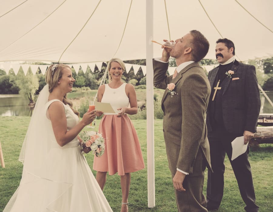 Country | Dorset | Forest | Marquee | Lake | Pink | Sopley Farm | Peter Smart #Bridebook #RealWedding #WeddingIdeas #SopleyFarm Bridebook.co.uk 