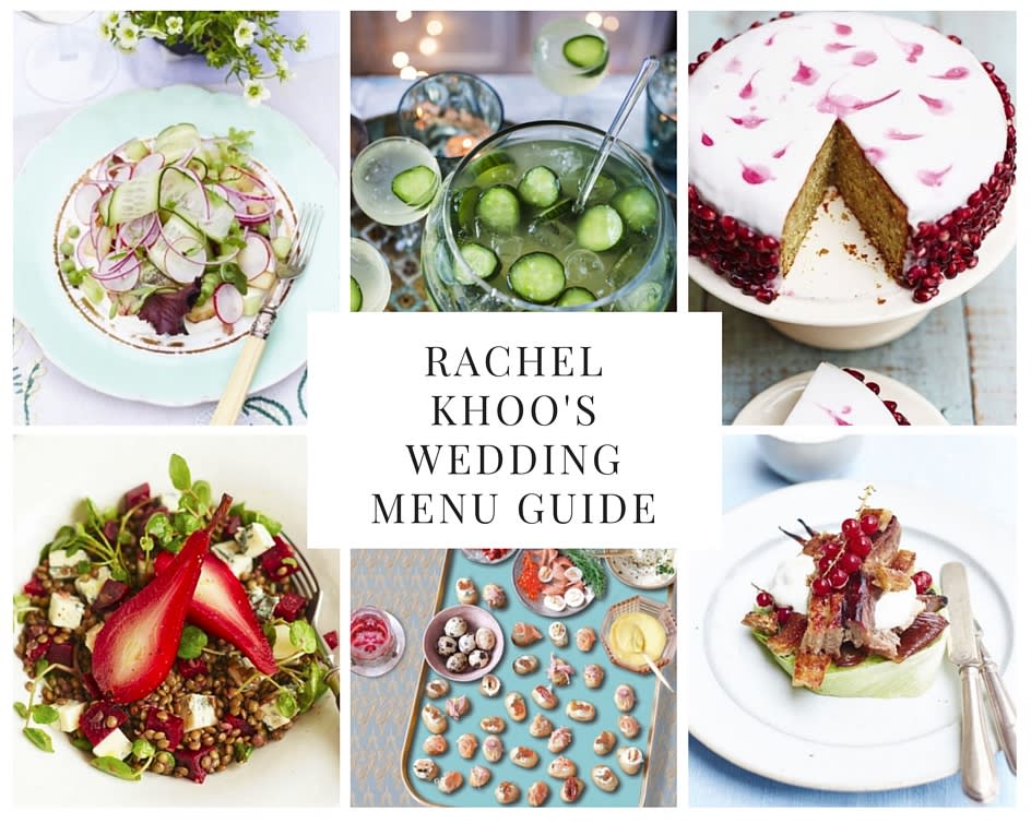 bridebook.co.uk rachel khoo wedding menu tips collage