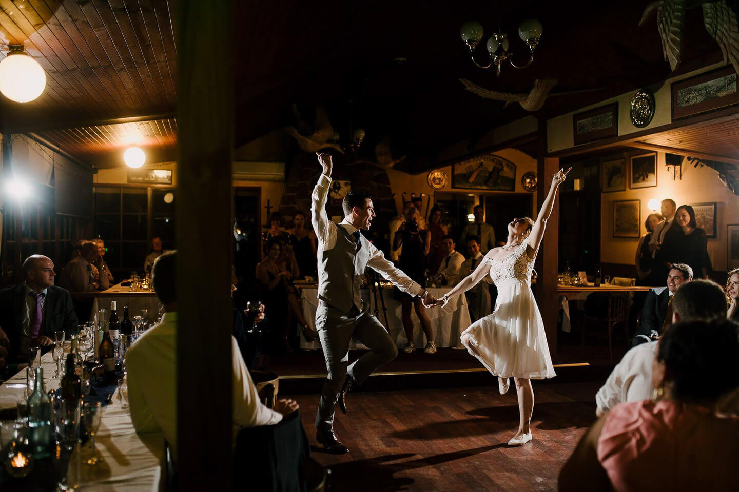 couple dancing happily at their wedding