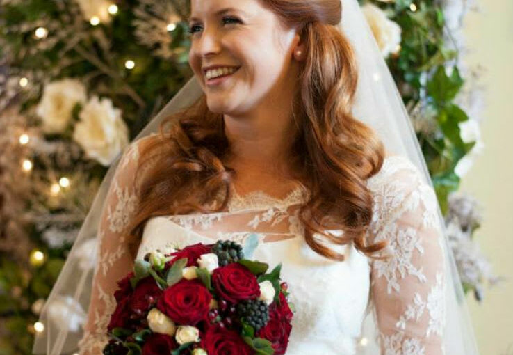 bridebook.co.uk- bride with hair half up and half down done by Rose Magnall