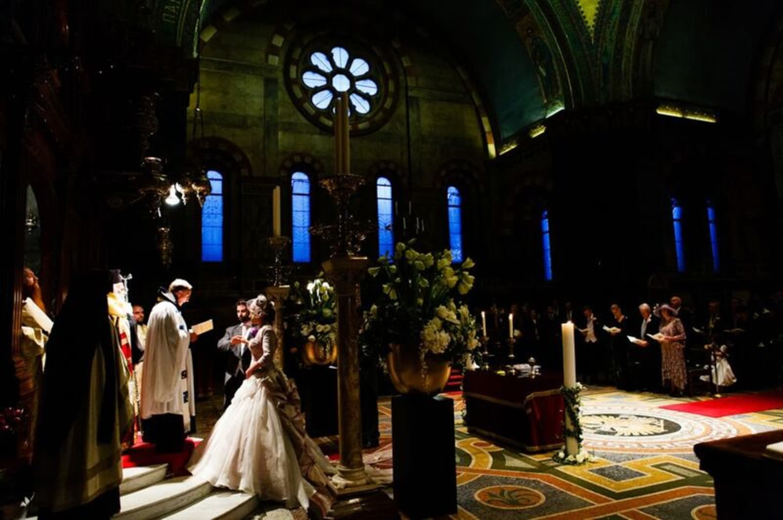 Bridebook.co.uk- couple saying their vows in a beautiful church 