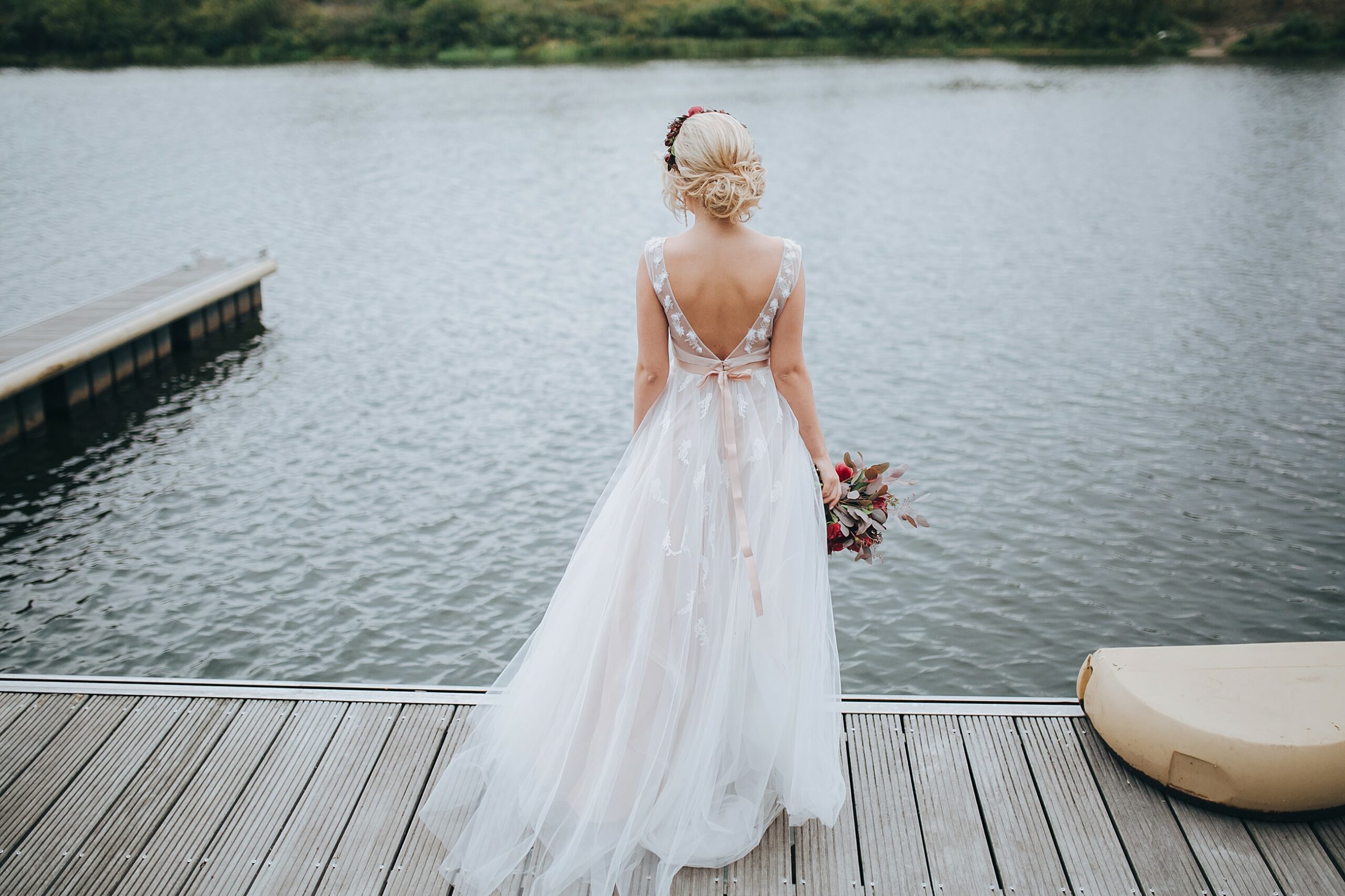 Bridebook.co.uk Bride with back detailing and full skirt